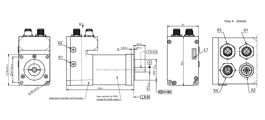 56法兰CANopen集成式直流伺服电机