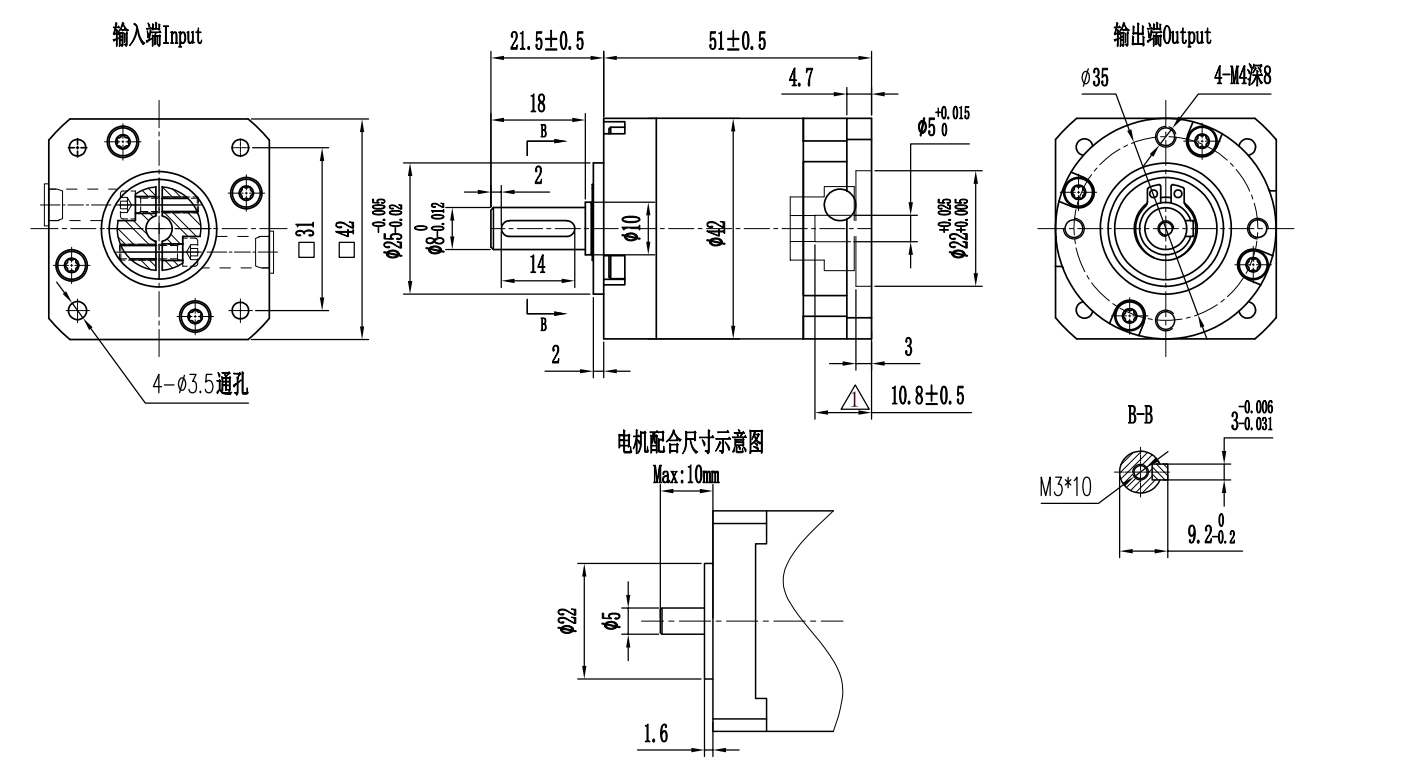 PLR42系列2级精密行星减速机-速比100