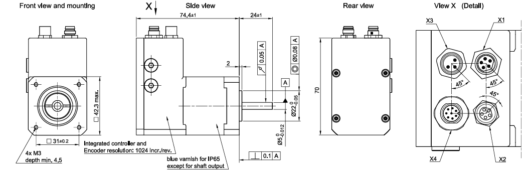 42法兰CANopen总线集成驱动控制闭环步进一体机