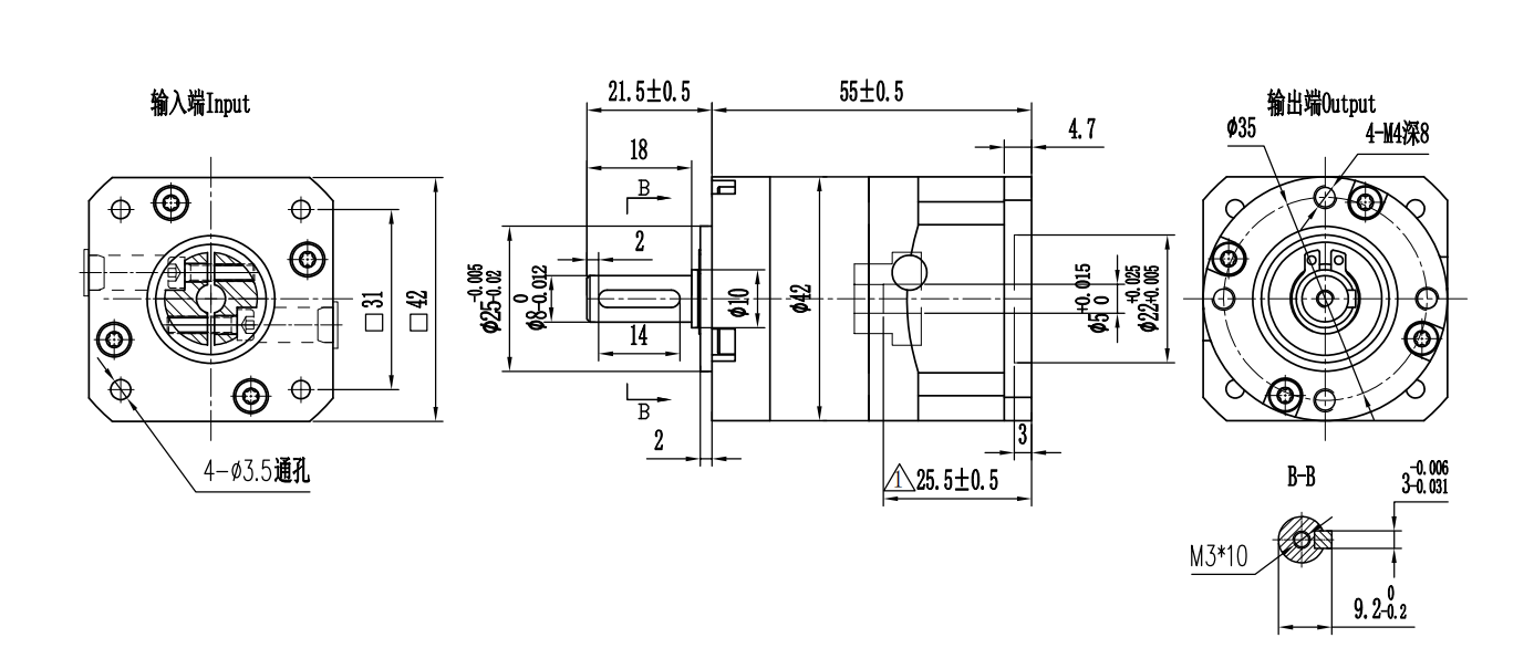 PLR42系列1级精密行星减速机-速比5
