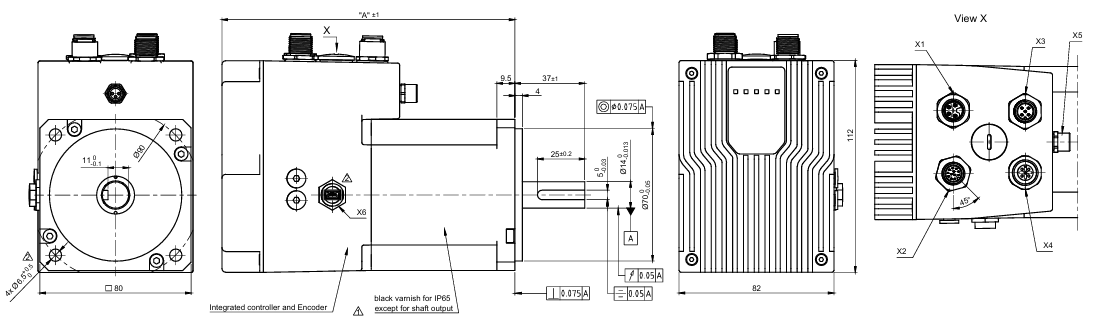 80法兰CANopen集成式直流伺服电机