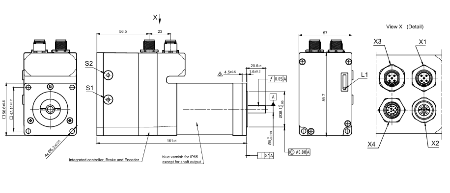 57法兰CANopen集成式直流伺服电机