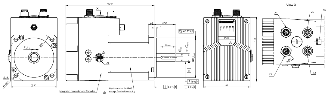 80法兰Profinet集成式直流伺服电机