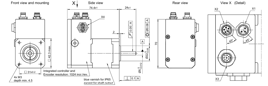 42法兰驱动控制闭环控制一体化电机USB接口