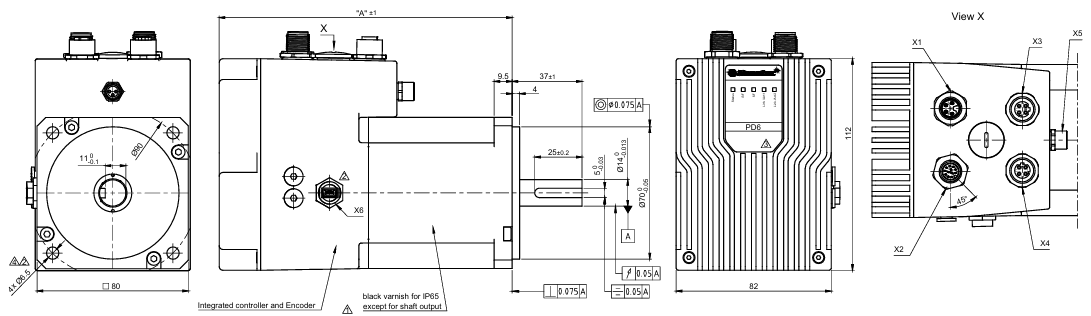 80法兰Profinet集成式直流伺服电机