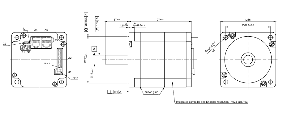 86法兰CANopen集成式直流伺服电机