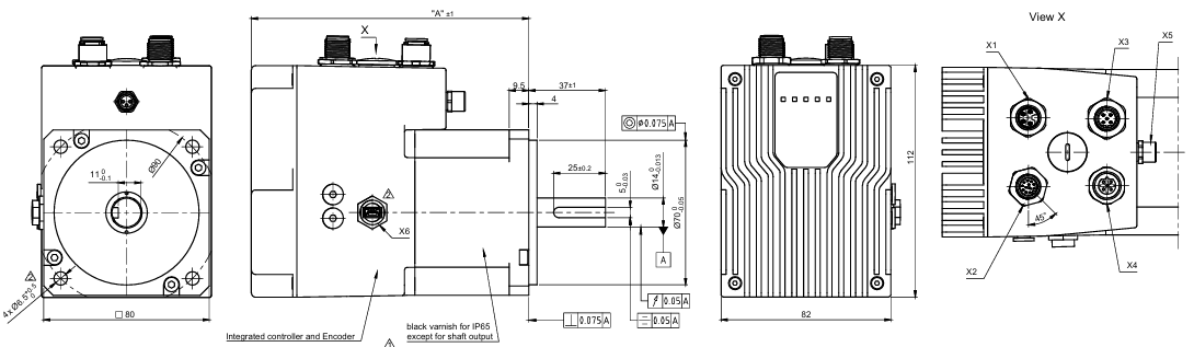 80法兰Modbus RTU集成式直流伺服电机