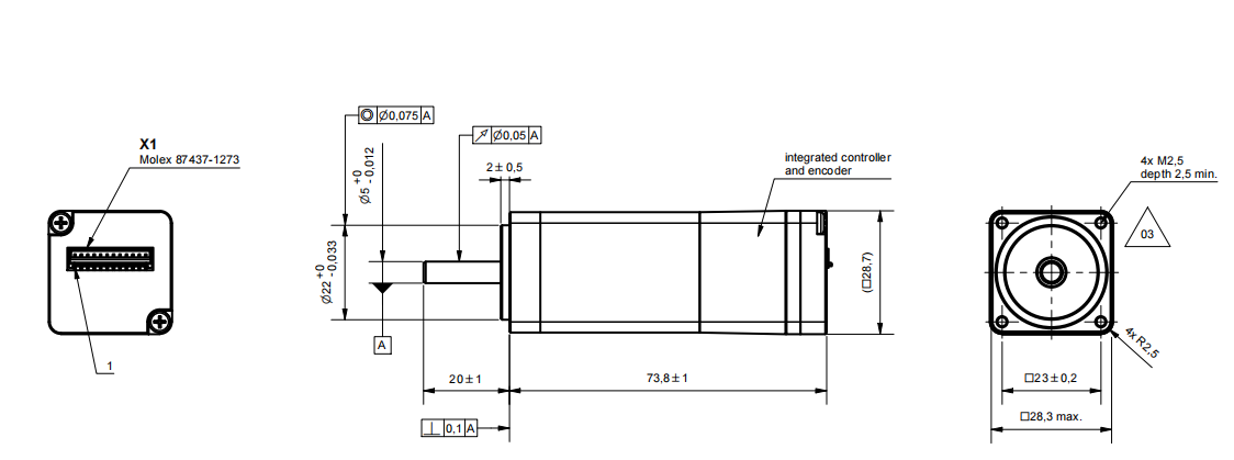 28法兰Modbus RTU总线集成驱动控制闭环步进一体机