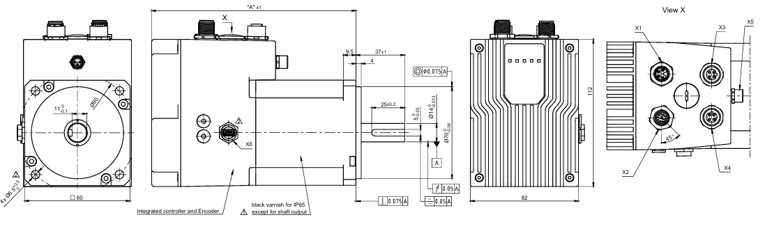 80法兰EtherCAT集成式直流伺服电机