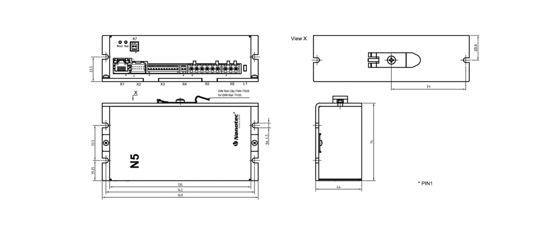 CANopen、Modbus RTU 或 USB 的闭环智能电机控制器N5-2-4