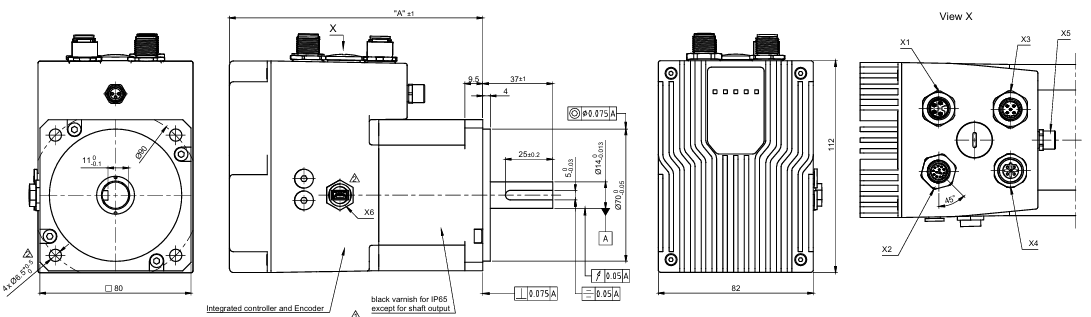 80法兰Modbus RTU集成式直流伺服电机