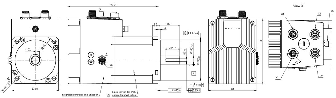 80法兰EtherCAT集成式直流伺服电机