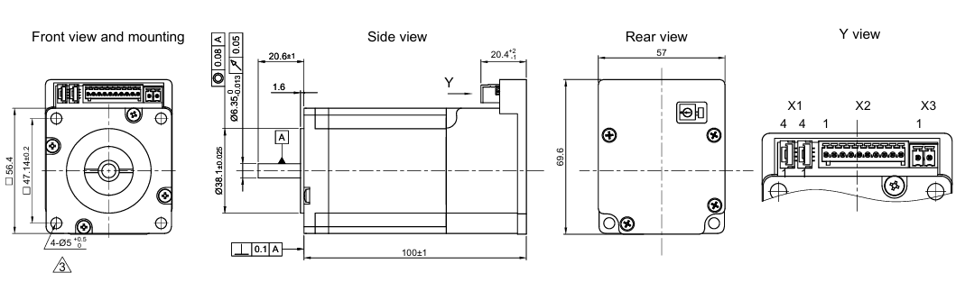 57法兰CANopen总线集成驱动控制闭环步进一体机