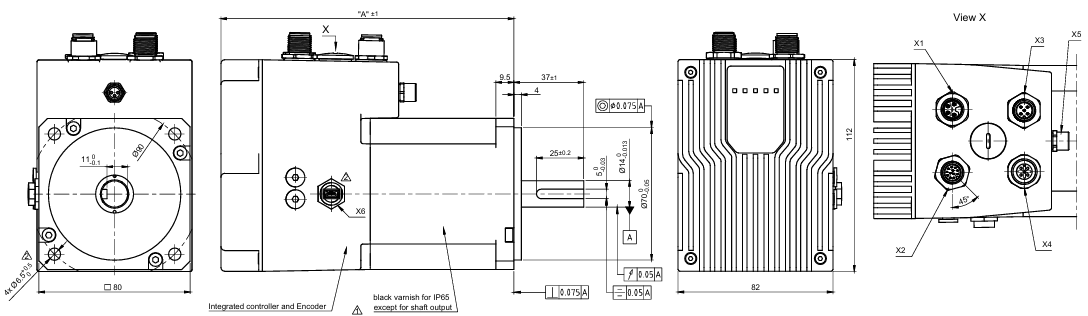80法兰CANopen集成式直流伺服电机