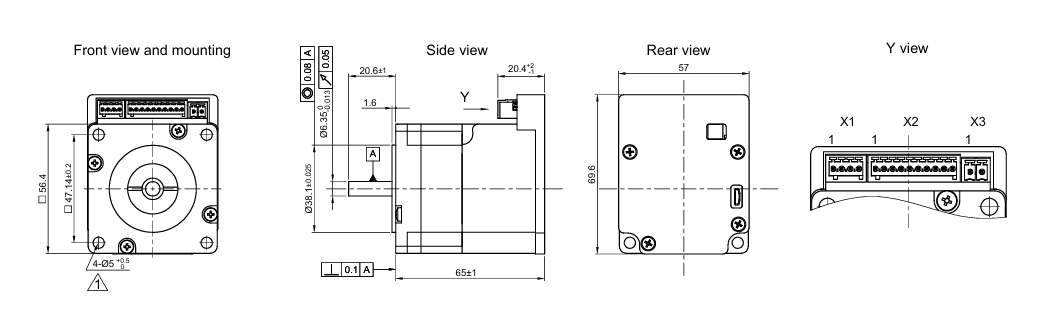 57法兰驱动控制闭环控制一体化电机USB接口