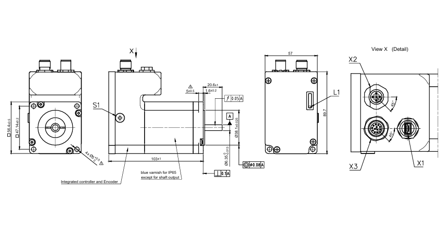 57法兰驱动控制闭环控制一体化电机USB接口