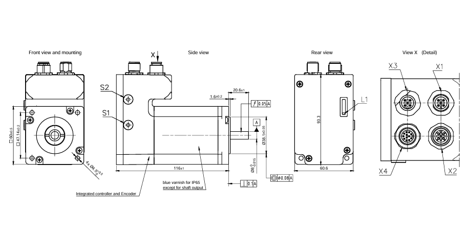 60法兰CANopen接口集成驱动控制闭环步进一体机