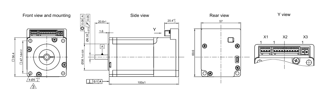 57法兰驱动控制闭环控制一体化电机USB接口