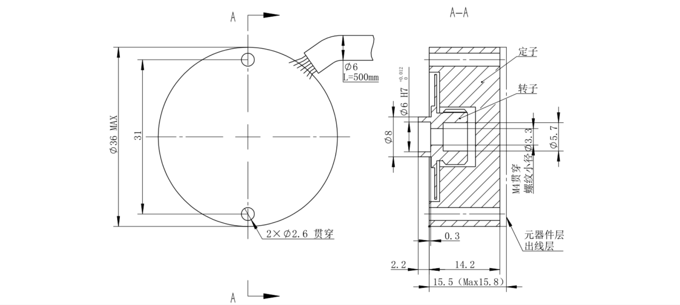 适用于运动控制的机械多圈绝对值编码器SSI协议-NME36WIN-SI