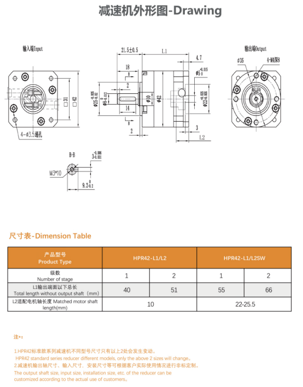 HPR42系列1级精密行星减速机-速比7