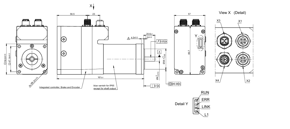 56法兰EtherCAT集成式直流伺服电机