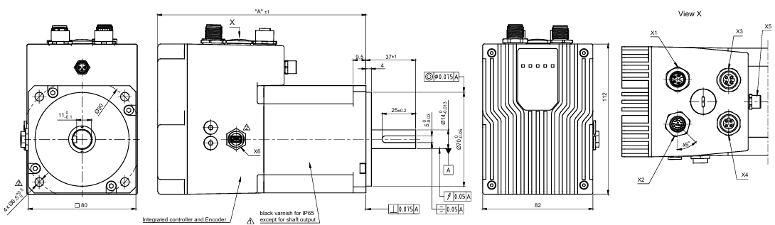 80法兰Modbus TCP集成式直流伺服电机