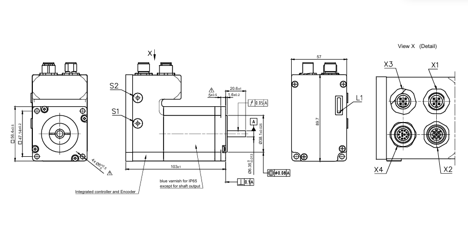 57法兰CANopen总线集成驱动控制闭环步进一体机