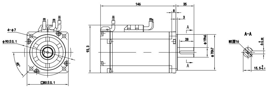 80法兰同步电机-RS485总线高温用-EC80TM4810400-EB