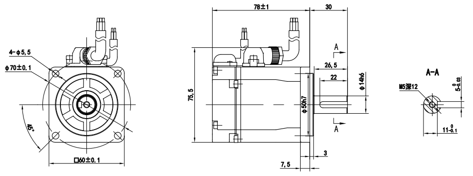 36V低压伺服-3000r200瓦-EC60TM3630200-E